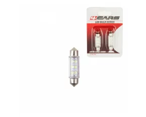 Bec tip LED 12V sofit cu 6 leduri 10x39mm SV8,5-8 2buc - Alb