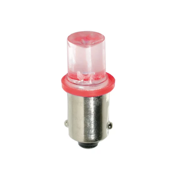 Bec tip LED 24V poz semn bord soclu metal T4W BA9s 2buc - Rosu