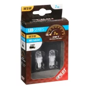 Bec tip LED 24V poz semn bord soclu pl W5W W2,1x9,5d 2buc - Alb