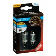 Bec tip LED 24V sofit cu 4 leduri 11x38mm SV8,5-8 2buc - Alb