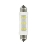 Bec tip LED 24V sofit cu 6 leduri 11x41mm SV8,5-8 2buc - Alb