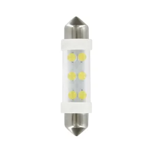 Bec tip LED 24V sofit cu 6 leduri 11x41mm SV8,5-8 2buc - Alb