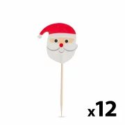Bețișoare pentru aperitiv - decorate Moș Crăciun - 8,5 cm -