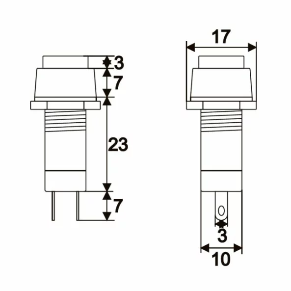 Buton1 circuit3A-250VOFF(-ON)rosu