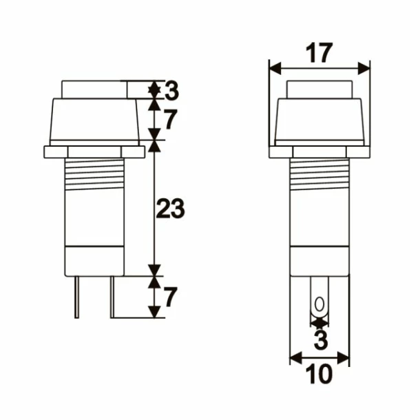 Buton1 circuit3A-250VOFF(-ON)rosu