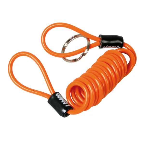 Cablu spiralat din otel Safety Reminder - 150cm - Portocaliu