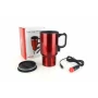 Cana termos cu incalzire Amio, 450ml, alimentare la bricheta auto 12V, Rosu