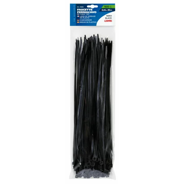 Coliere plastic 100buc 0,46x30cm - Negru
