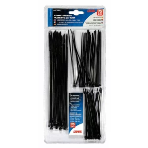 Coliere plastic 75buc asortate 90 - 120 - 190mm - Negru
