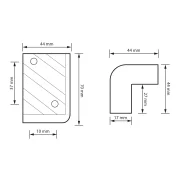 Coltar de protectie pt, incinte acustice 70 x 44 x 44 mm