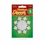 Decor de Crăciun - fulg de nea argintiu - 7 x 7 cm - 5 buc / pachet