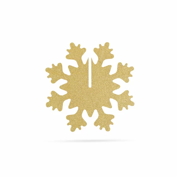 Decor de Crăciun - fulg de nea - auriu - 7 x 7 cm - 5 buc / pachet
