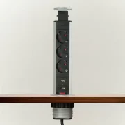 Distribuitor 3 prize camuflat în mobilier, USB- metalizat-satinat