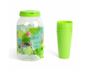 Dozator bauturi cu robinet, cu set pahare plastic, 3,8 l