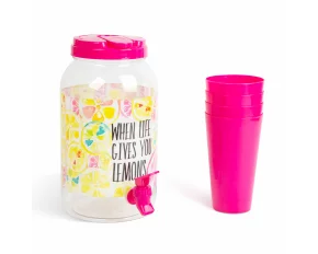 Dozator bauturi cu robinet, cu set pahare plastic, 3,8 l