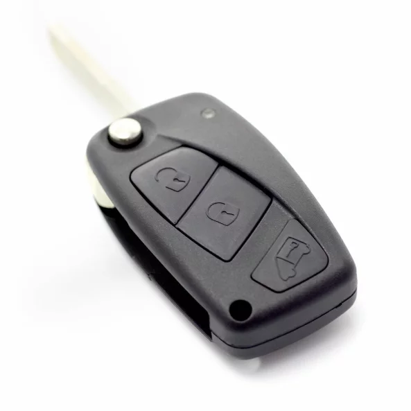 Fiat - Carcasa cheie tip briceag, 3 butoane, negru