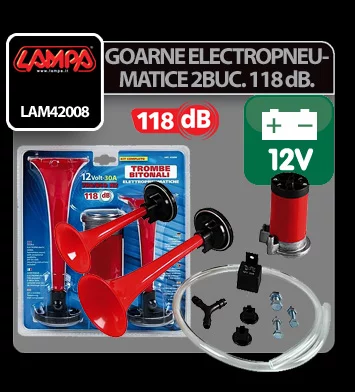 Goarne electropneumatice 2buc 12V - 118dB Bitonal