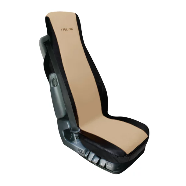 Husa scaun camion Elisa-2 poliester/imit. piele 1buc - Bej/Negru