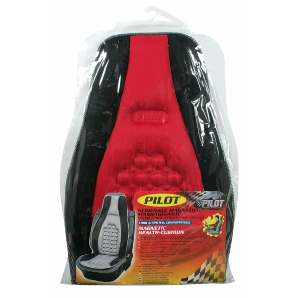 Husa scaun fata Pilot cu magneti 1buc - Negru/Rosu