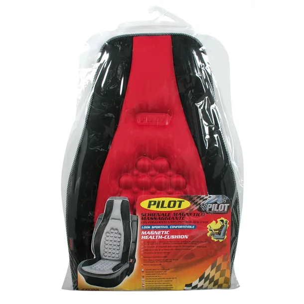 Husa scaun fata Pilot cu magneti 1buc - Negru/Rosu