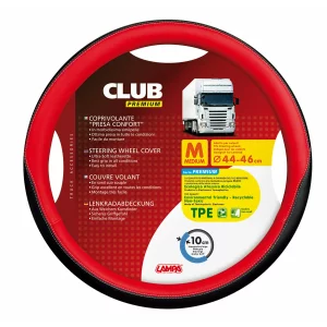Husa volan camion Club premium - M - Ø 44/46cm - Rosu
