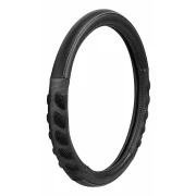 Husa volan imitatie piele Spa - M - Ø 37/39cm - Negru/Gri