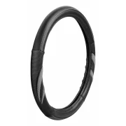 Husa volan imitatie piele Suzuka - M - Ø 37/39cm - Negru/Gri
