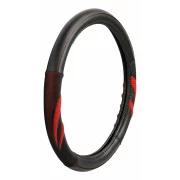 Husa volan imitatie piele Suzuka - M - Ø 37/39cm - Negru/Rosu