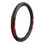 Husa volan imitatie piele Suzuka - M - Ø 37/39cm - Negru/Rosu