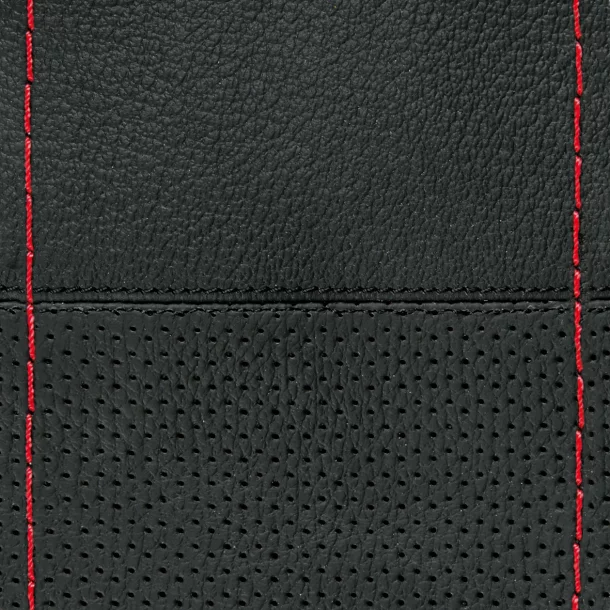 Husa volan piele Sport - Lampa - L - Ø 37-39cm - Negru/Rosu