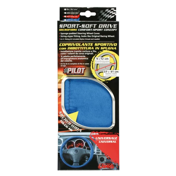 Husa volan soft drive Pilot Lampa - U - Ø 37-41cm - Albastru