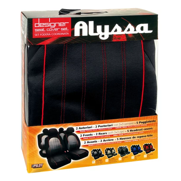 Huse scaun Alyssa 9buc - Negru