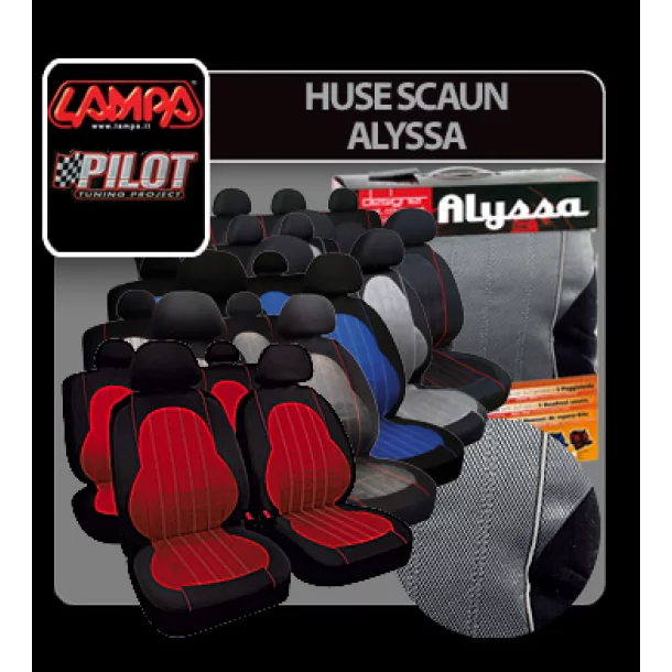 Huse scaun Alyssa 9buc - Negru