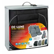 Huse scaun De-Luxe Sport Edition jacquard high-quality 9buc - Negru