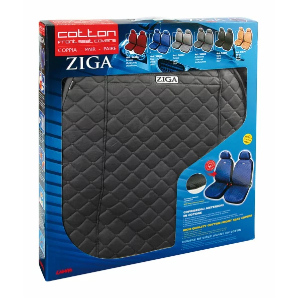 Huse scaun fata din bumbac Ziga 2buc - Gri