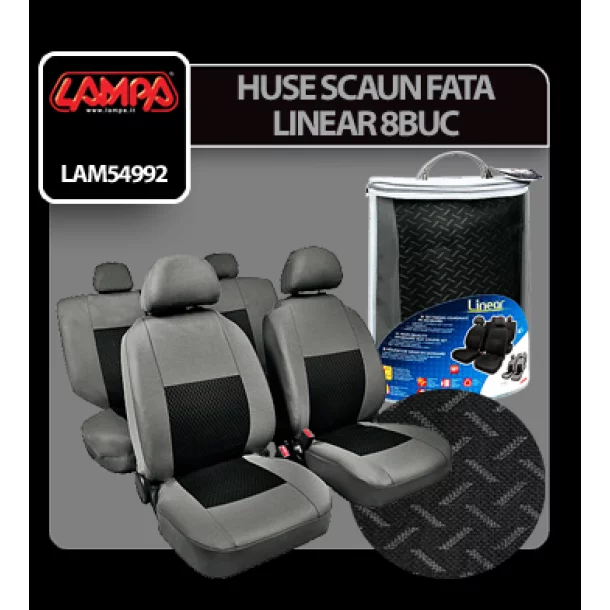 Huse scaun Linear set 8buc jacquard high-quality - Gri