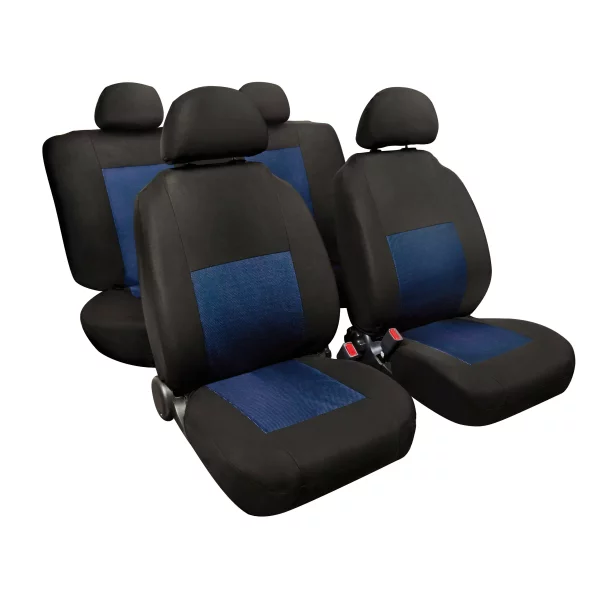 Huse scaun Sport 8buc jacquard high-quality - Albastru/Negru