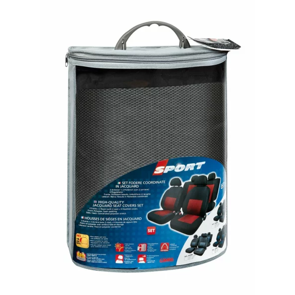 Huse scaun Sport 8buc jacquard high-quality - Gri