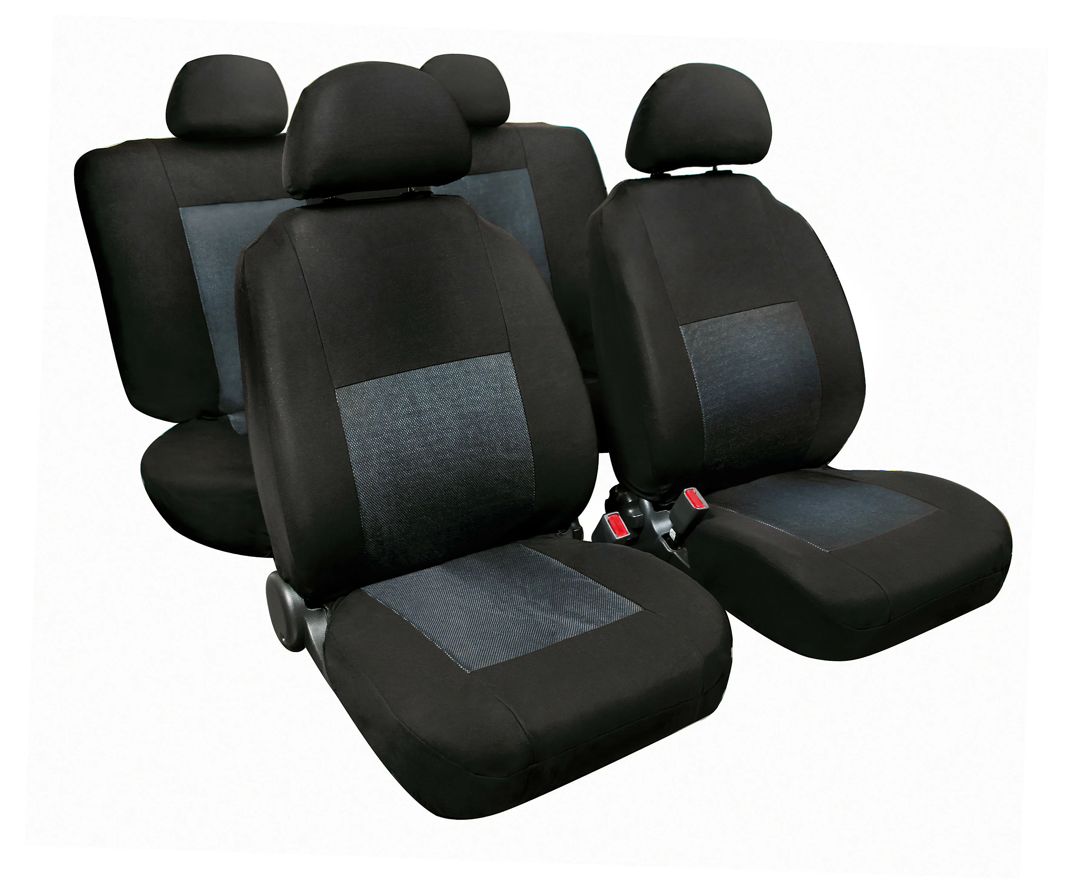 Huse scaun Sport 8buc jacquard high-quality - Gri/Negru