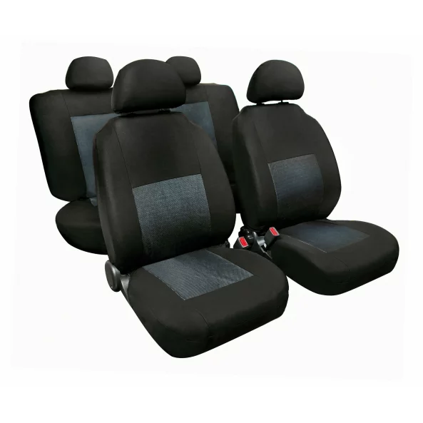 Huse scaun Sport 8buc jacquard high-quality - Gri/Negru