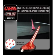 Imitatie antena iluminata intermitent cu LED - Rosu