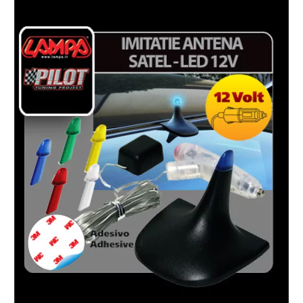 Imitatie antena Satel - Led 12V 5 culori