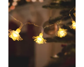 Instalație de pom cu LED - floare - 2,3 m - 20 LED - alb cald - 3 x AA