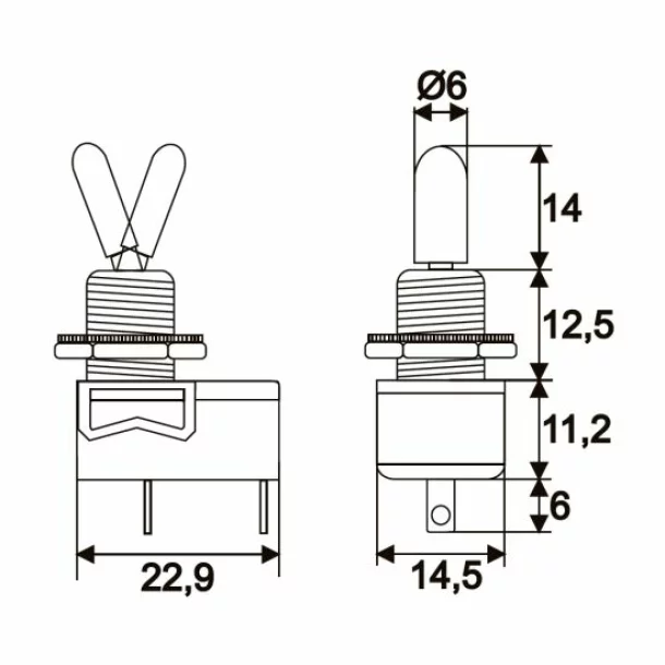Intrerupatoare cu brat1 circuit3A-250VON-OFF