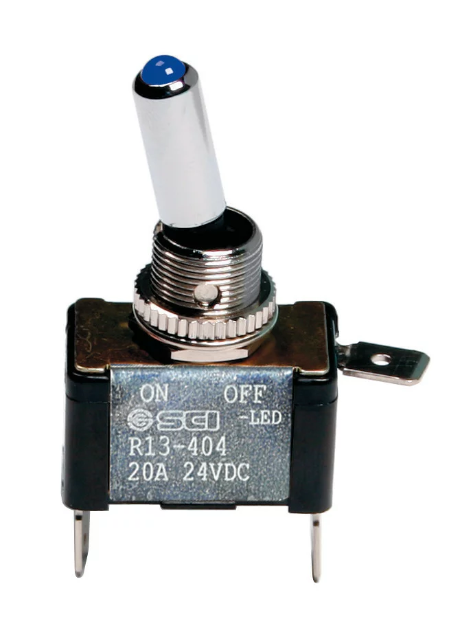 LED Billenőkapcsoló 2 csatlakozóval - 12V - Kék - 20A