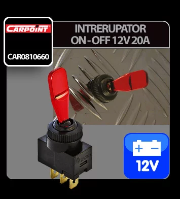 Intrerupator On-Off 12V 20A - Rosu