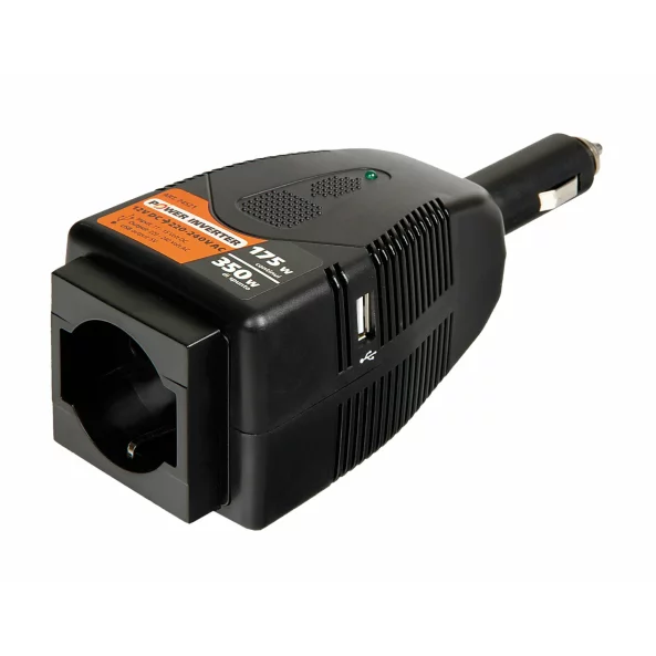 Invertor curent de la 12V la 220V 175W cu USB Lampa