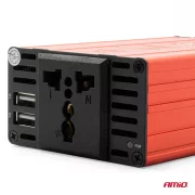 Invertor curent de la 24V la 220V, 300/600W, 2xUSB, Amio