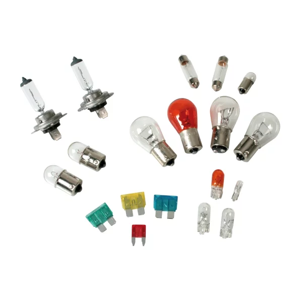 Kit becuri si sigurante 19buc, 12V - halogen 2xH7