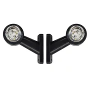 Lampa gabarit camion cu brat extra scurt 60° cu LED 12/24V Set 2buc Stg/Dr - Alb/Rosu